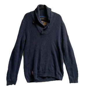 Point zero cowl v neck black  label chunky sweater Sz M